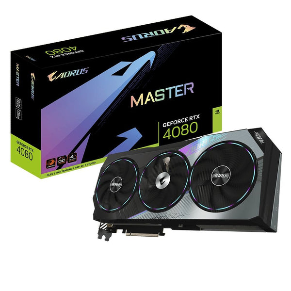 GIGABYTE AORUS GeForce RTX 4080 16GB MASTER Graphics Card - GV-N4080AORUS M-16GD 1.0 - Graphic Cards - alnabaa.com - النبع