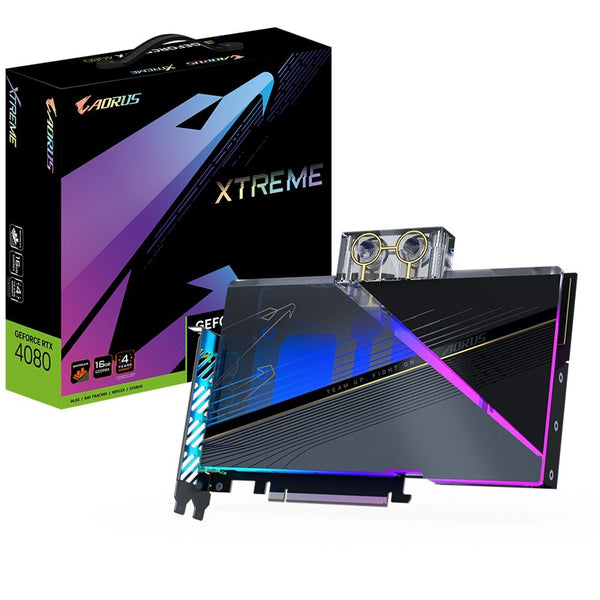 GIGABYTE AORUS GeForce RTX 4080 16GB XTREME WATERFORCE WB Graphics Card - GV-N4080AORUSX WB-16GD 1.0 - Graphic Cards - alnabaa.com - النبع