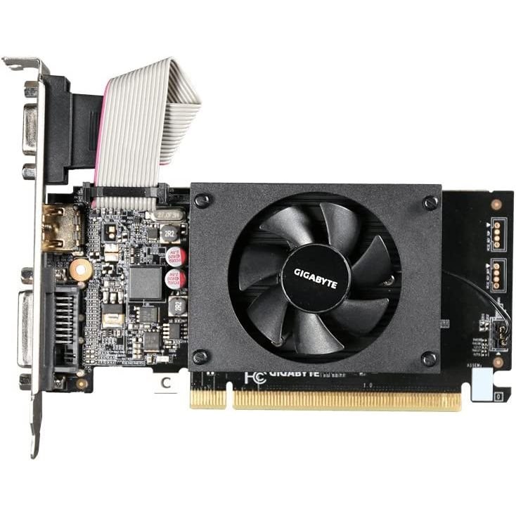 GIGABYTE GeForce GT 710 2048MB DDR3 Graphics Card - GV-N710D3-2GL 2.0 PCI-E - Graphic Cards - alnabaa.com - النبع