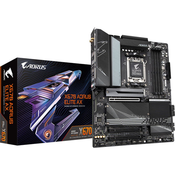 Gigabyte X670 AORUS ELITE AX AMD AM5 Motherboard - X670 AORUS ELITE AX 1.0 - Motherboards - alnabaa.com - النبع