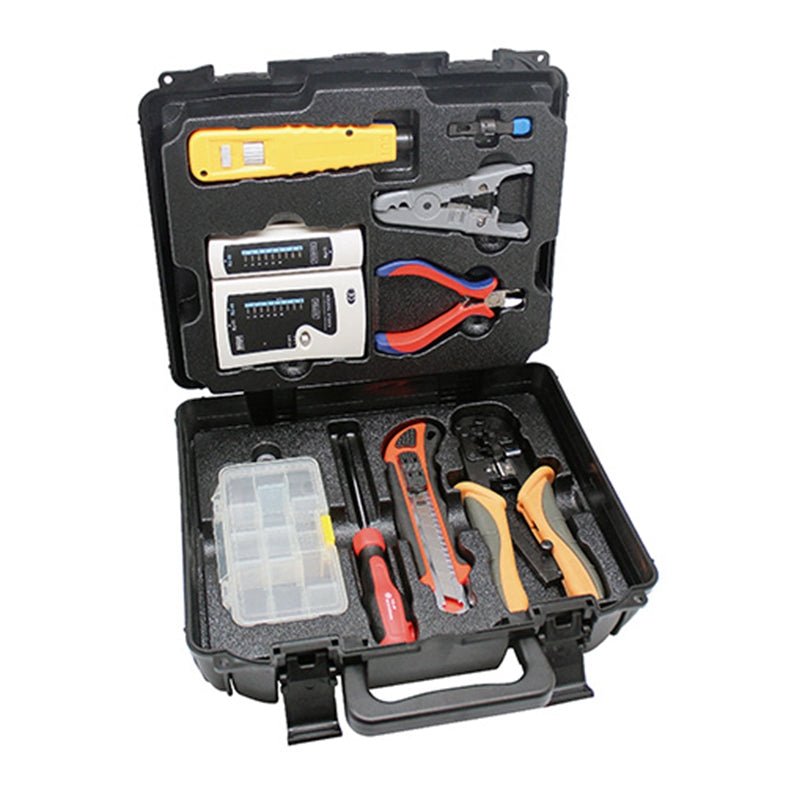 GOLDTOOL 9-PIECE LAN Basic Repair Tool Kit With Heavy Duty Plastic Instrument Case - TTK-368 - Tools & Testers - alnabaa.com - النبع