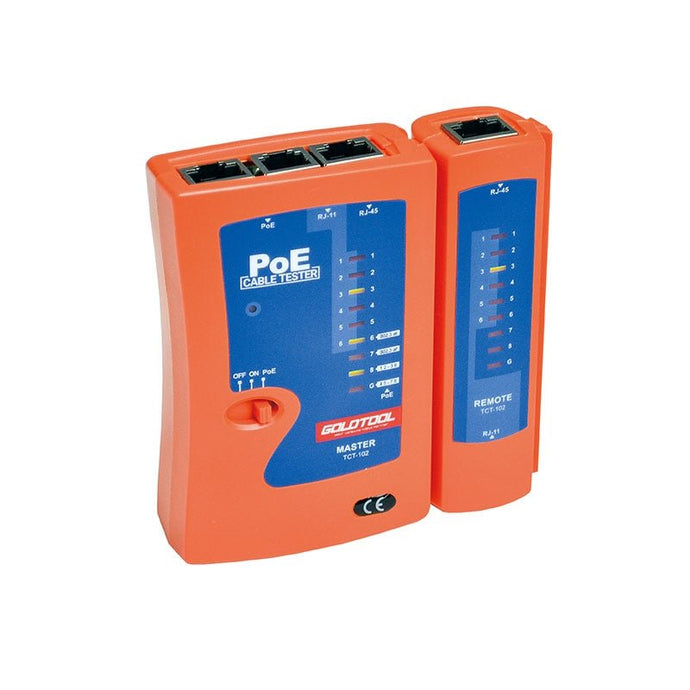 GOLDTOOL TCT-102 PoE Cable Tester & PoE Finder, RJ45/RJ11/BNC LAN Test ...