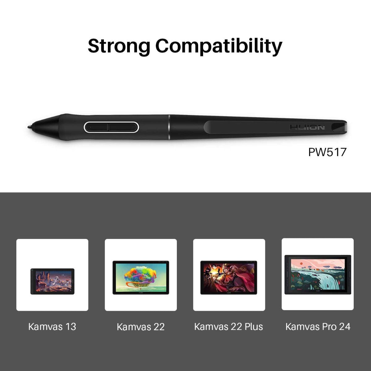 Huion Battery-Free Pen PW517 for Kamvas 12/13/16/22/22 Plus/24/24 Plus & Kamvas Pro 13/16/16/16 Plus/24 - PW517 - Stylus - alnabaa.com - النبع