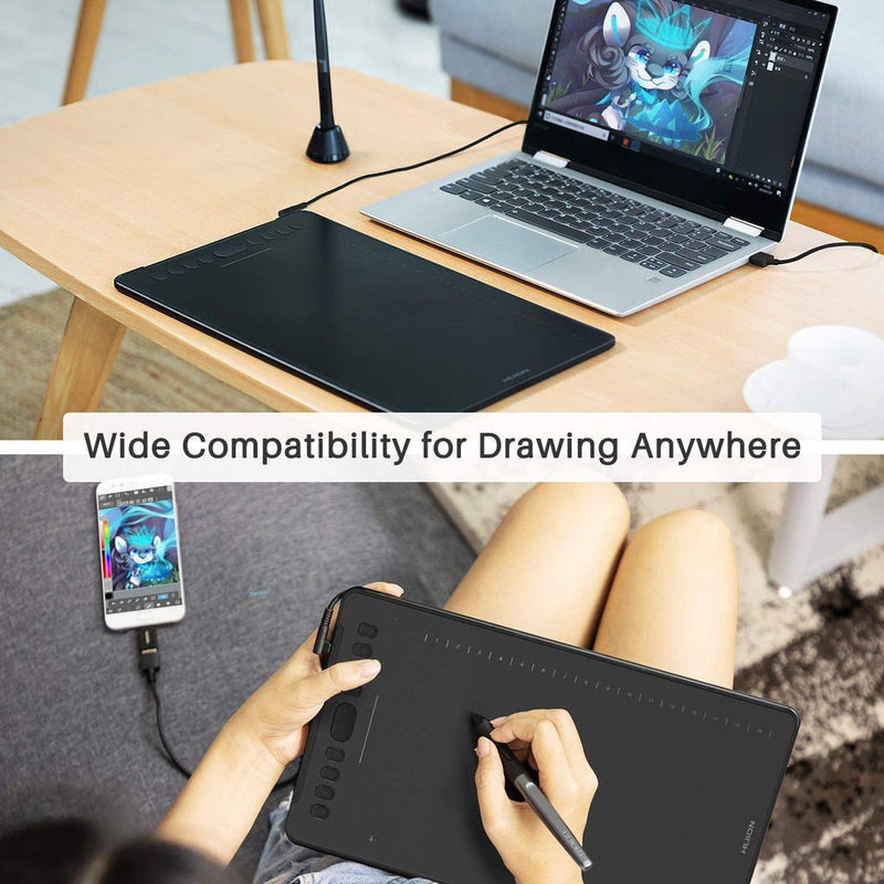 Huion H1161 Graphic Pen Tablet for PC, Mac, & Android - 10 Programable Keys - H1161 - Graphic Tablets - alnabaa.com - النبع