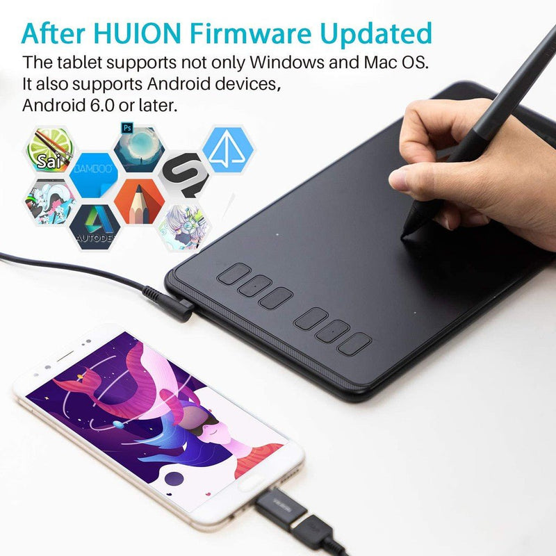 Huion H640P Drawing Pen Tablet for PC, Mac, & Android - H640P - Graphic Tablets - alnabaa.com - النبع