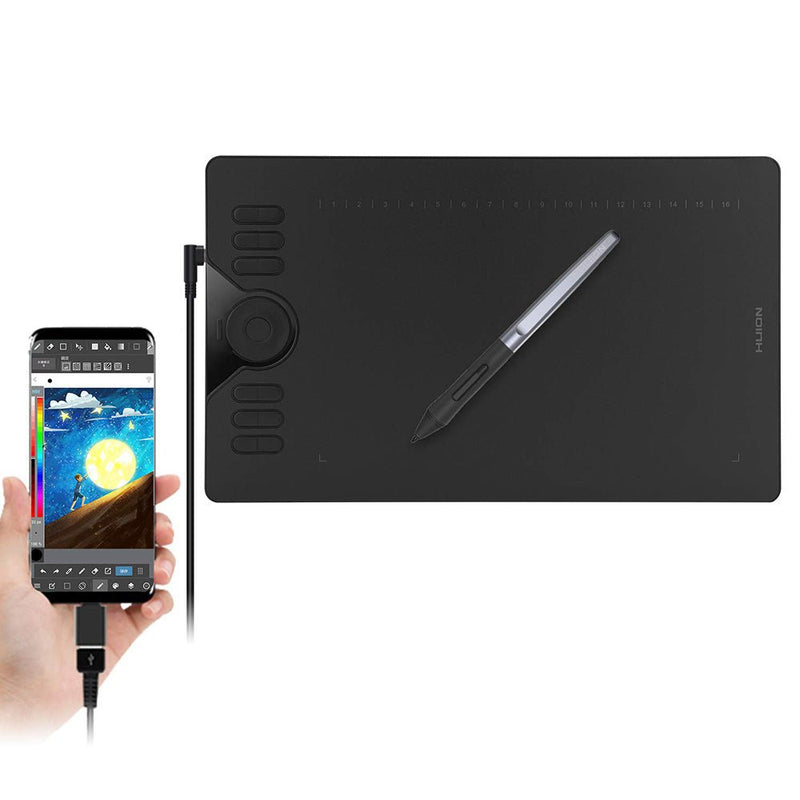 Huion HS610 Drawing Pen Tablet for PC, Mac, & Android - 12 Programmable Keys - HS610 - Graphic Tablets - alnabaa.com - النبع