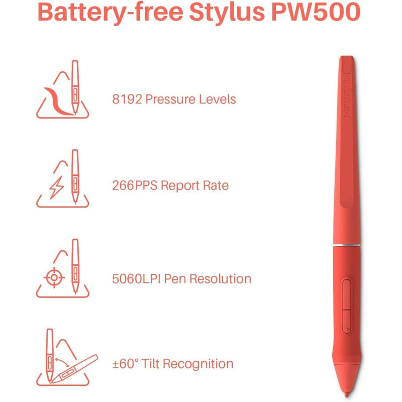 Huion HS611 Drawing Pen Tablet for PC, Mac, & Android - 11 Programmable Keys - HS611RED - Graphic Tablets - alnabaa.com - النبع