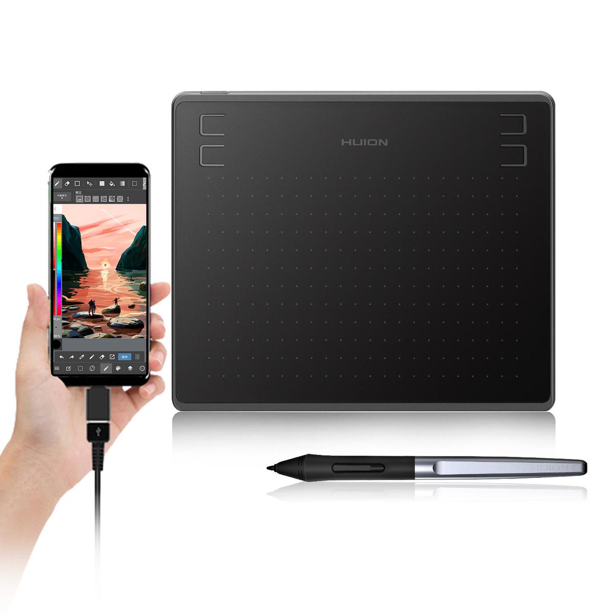 Huion HS64 Graphic Pen Tablet with 4 Programmable Express Keys - HS64 - Graphic Tablets - alnabaa.com - النبع