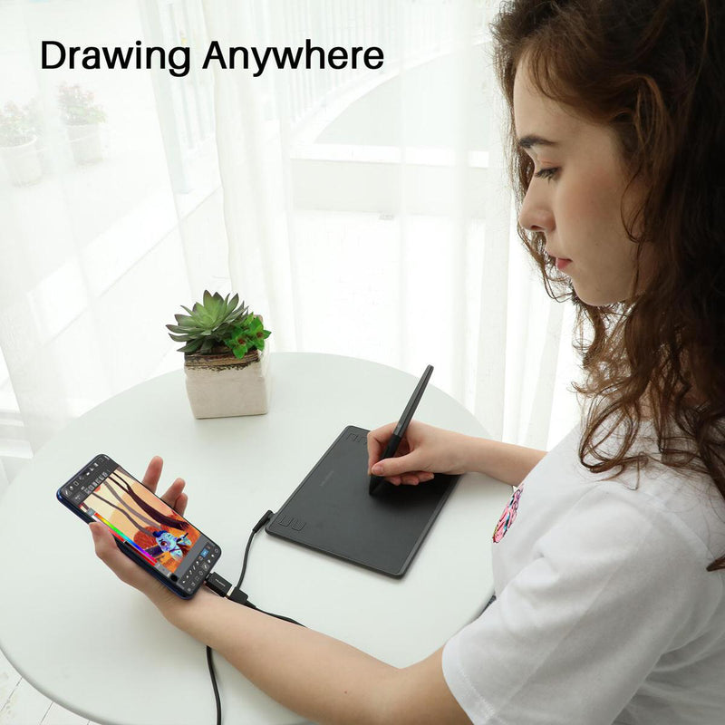 Huion HS64 Graphic Pen Tablet with 4 Programmable Express Keys - HS64 - Graphic Tablets - alnabaa.com - النبع