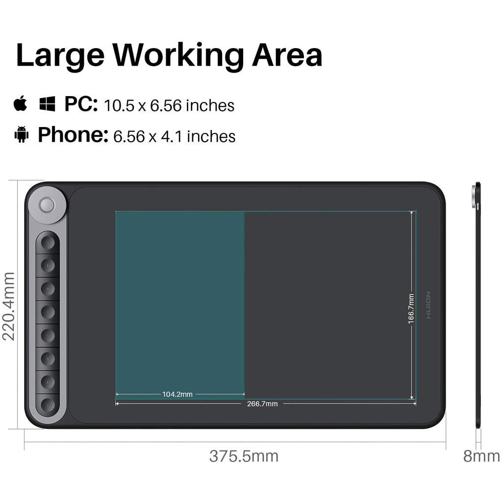 Huion Inspiroy Dial Q620M Graphic Pen Tablet - 8 programmable Keys - Q620M - Graphic Tablets - alnabaa.com - النبع