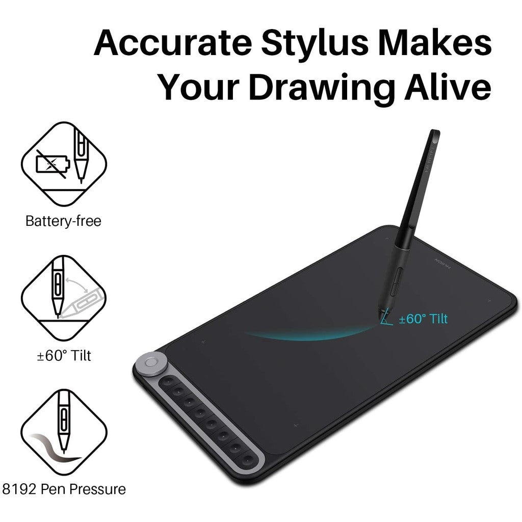 Huion Inspiroy Dial Q620M Graphic Pen Tablet - 8 programmable Keys - Q620M - Graphic Tablets - alnabaa.com - النبع