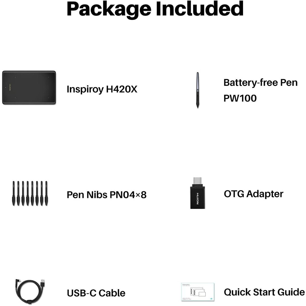 Huion Inspiroy H420X Graphic Drawing Tablet (106 x 66mm) - H420X - Graphic Tablets - alnabaa.com - النبع