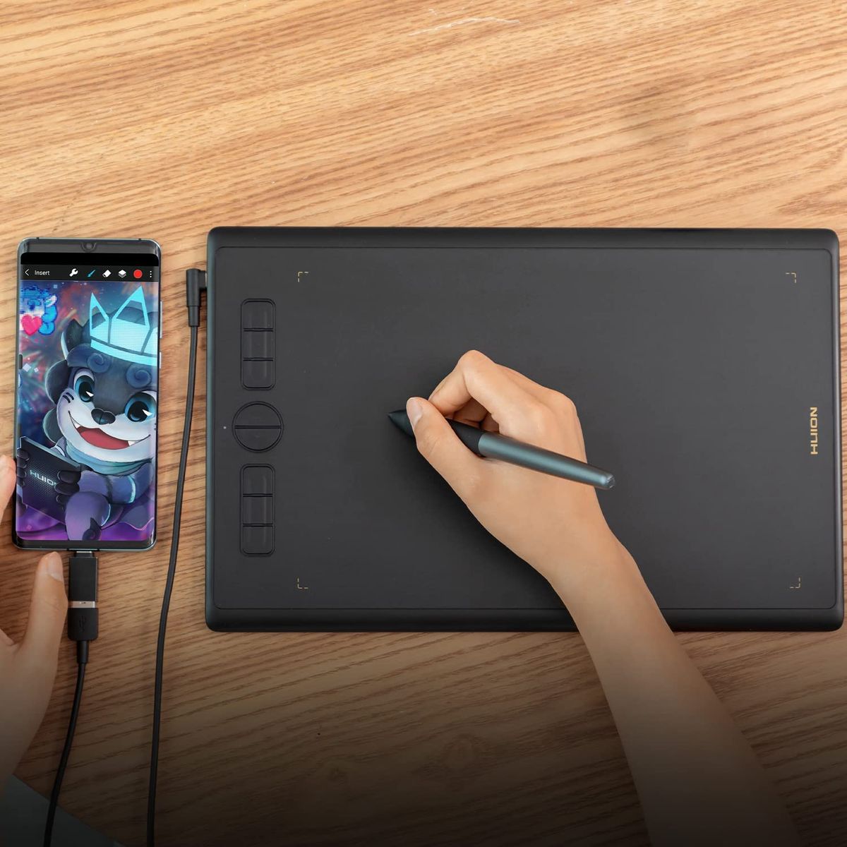 Huion Inspiroy H610X Graphic Drawing Tablet - 8 Programable Keys (254 x 158.8mm) - H610X - Graphic Tablets - alnabaa.com - النبع