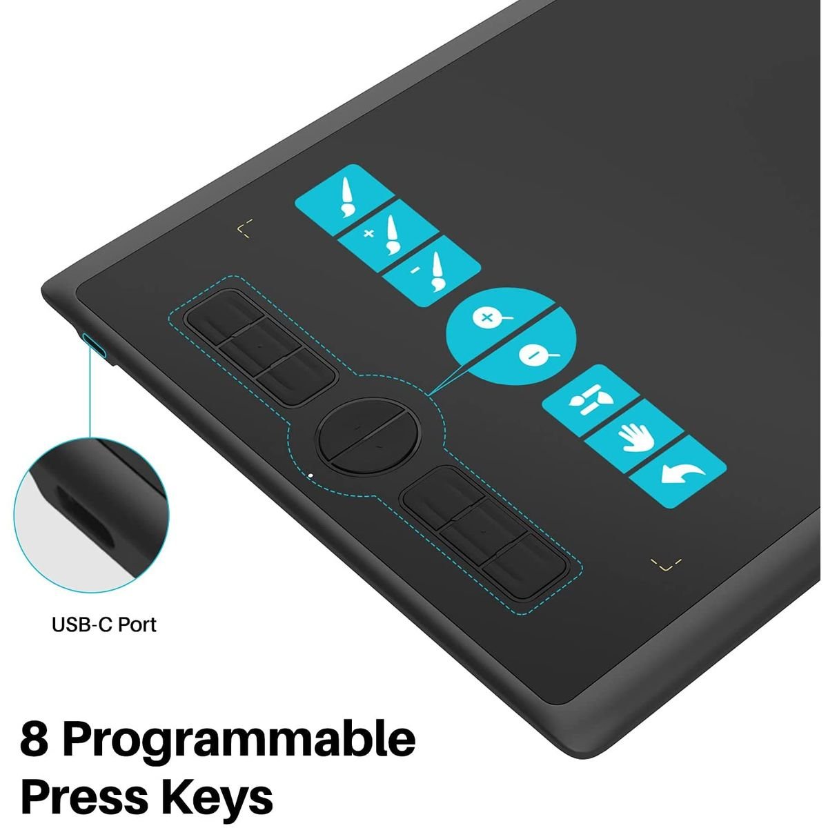 Huion Inspiroy H610X Graphic Drawing Tablet - 8 Programable Keys (254 x 158.8mm) - H610X - Graphic Tablets - alnabaa.com - النبع