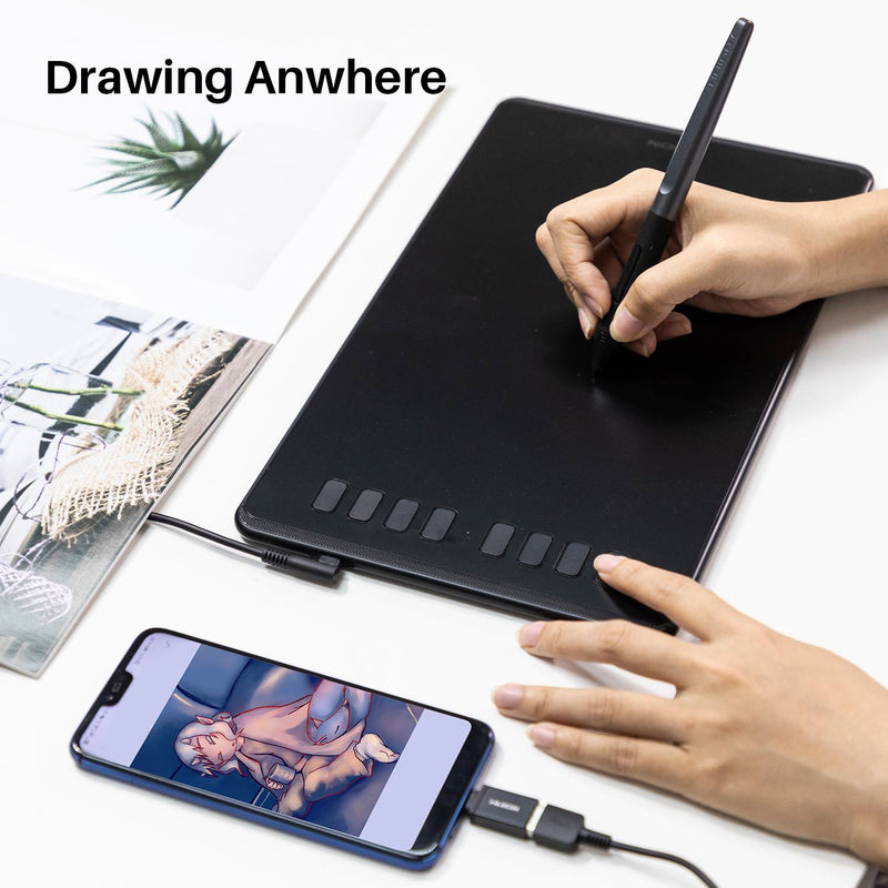 Huion Inspiroy H950P Graphic Pen Tablet fo Mac, PC, & Android - 8 Programmable Keys - H950P - Graphic Tablets - alnabaa.com - النبع