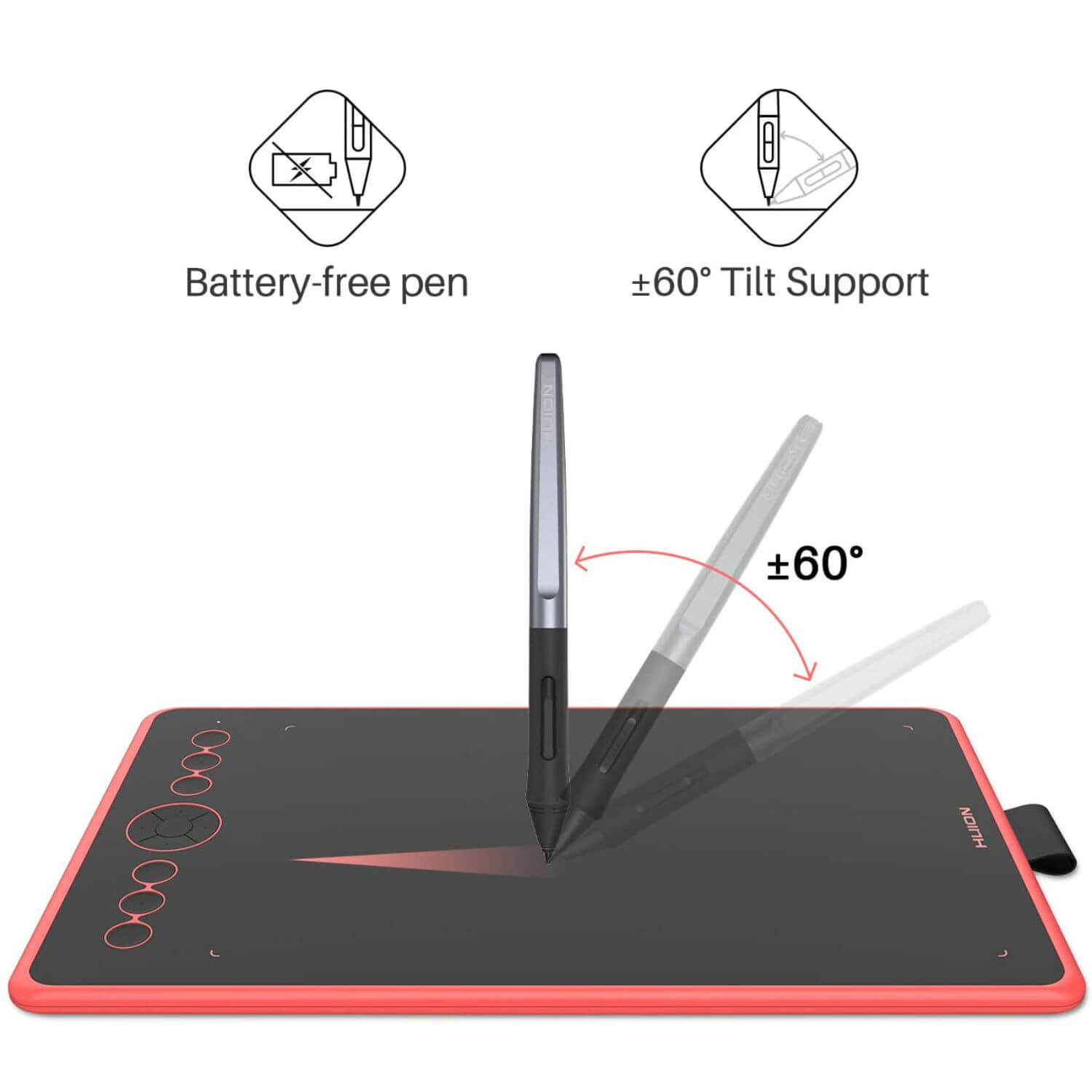 Huion Inspiroy Ink H320M Graphic Pen Tablet - 11 Programmable Keys - H320M BLACK - Graphic Tablets - alnabaa.com - النبع