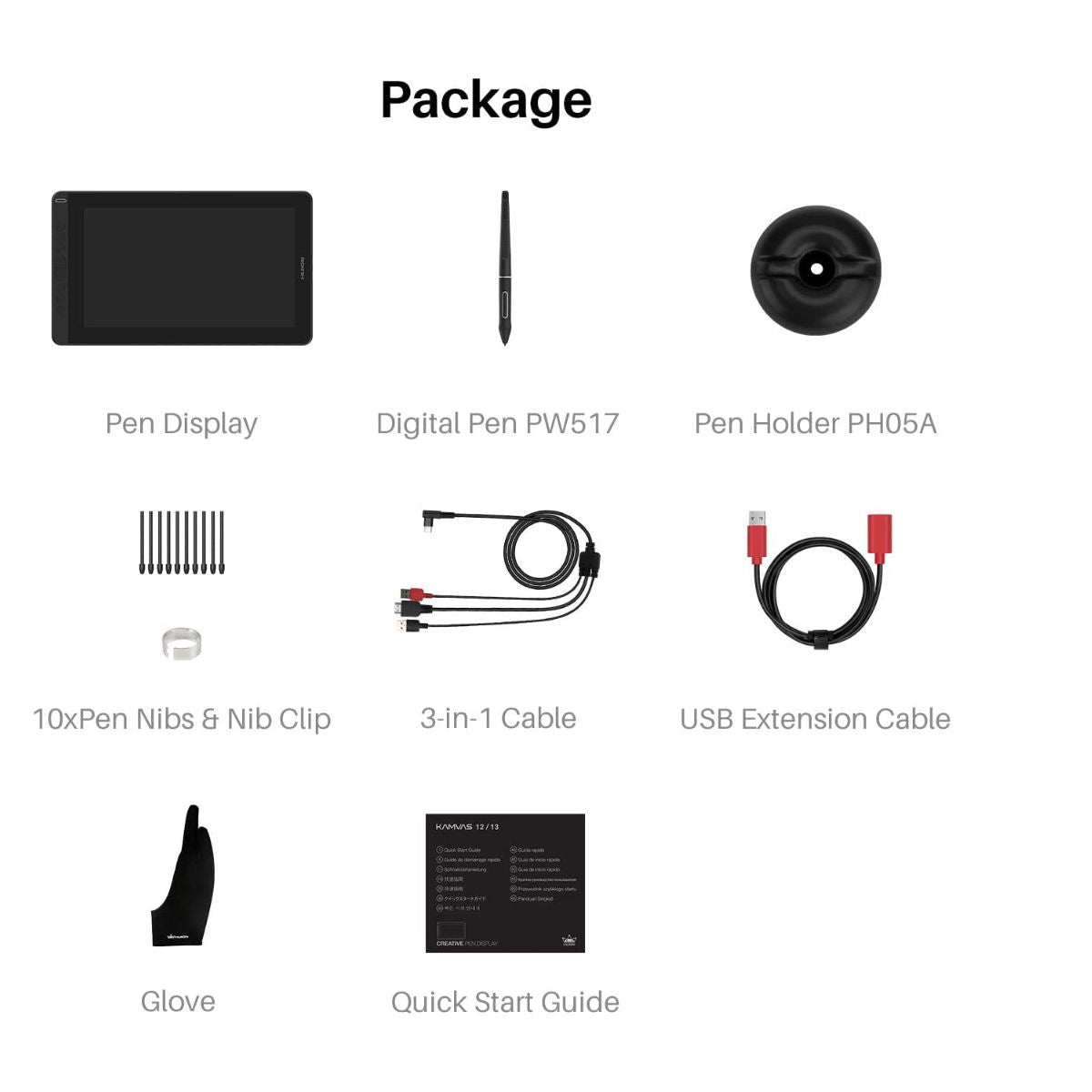 Huion Kamvas 12 Graphic Display Tablet with 8 Express Keys - GS1161-Black - Graphic Tablets - alnabaa.com - النبع