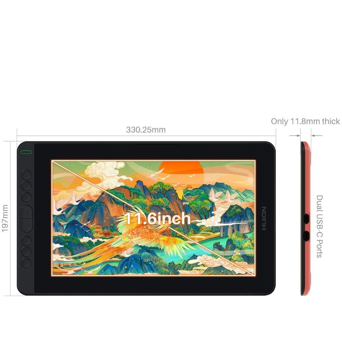 Huion Kamvas 12 Graphic Display Tablet with 8 Express Keys - GS1161-Black - Graphic Tablets - alnabaa.com - النبع