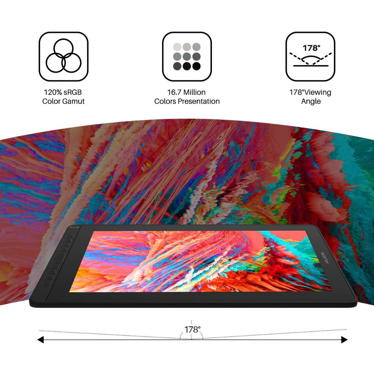 Huion Kamvas 16 Graphic Display Tablet with 10 Express Keys - Graphic Tablets - alnabaa.com - النبع