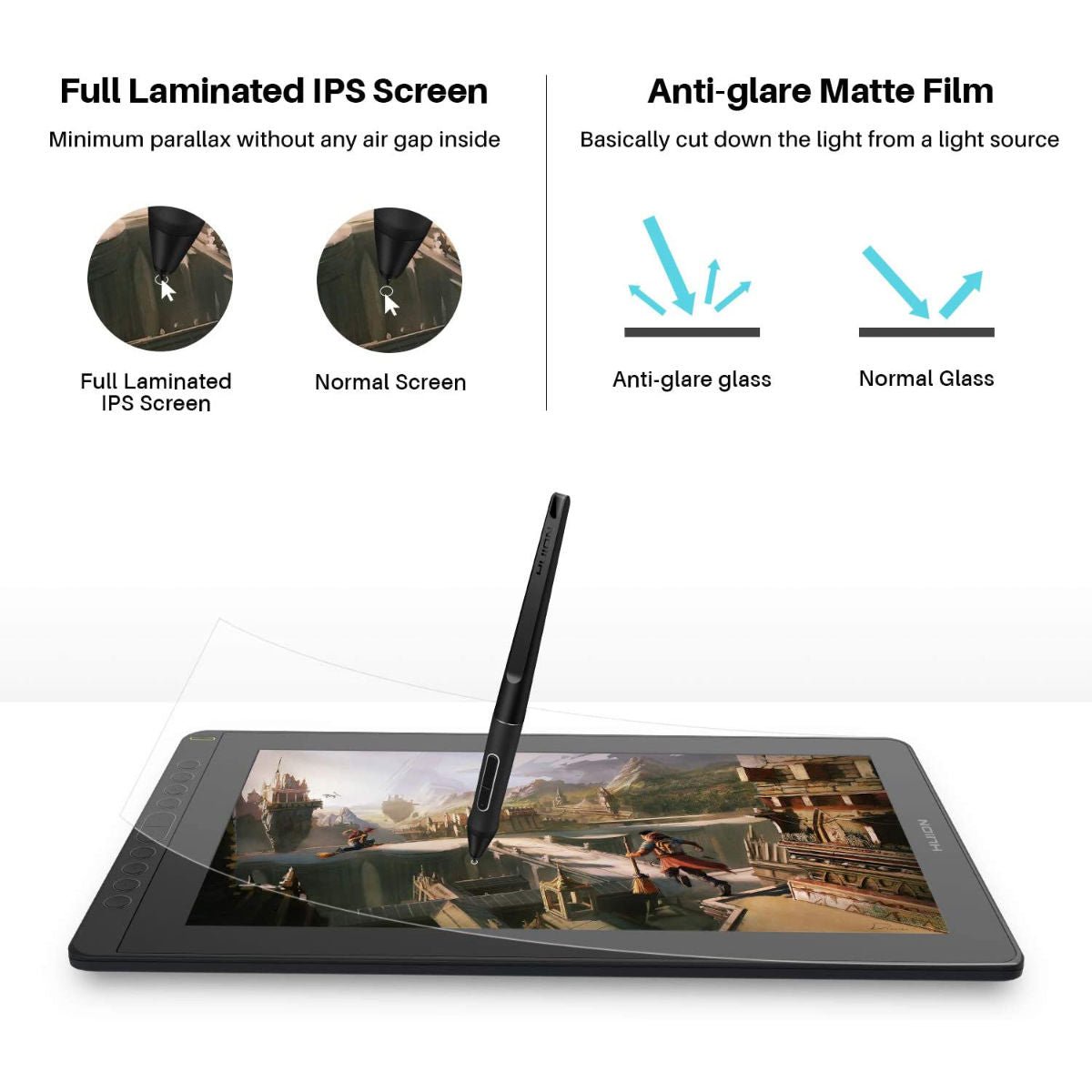 Huion Kamvas 16 Graphic Display Tablet with 10 Express Keys - Graphic Tablets - alnabaa.com - النبع