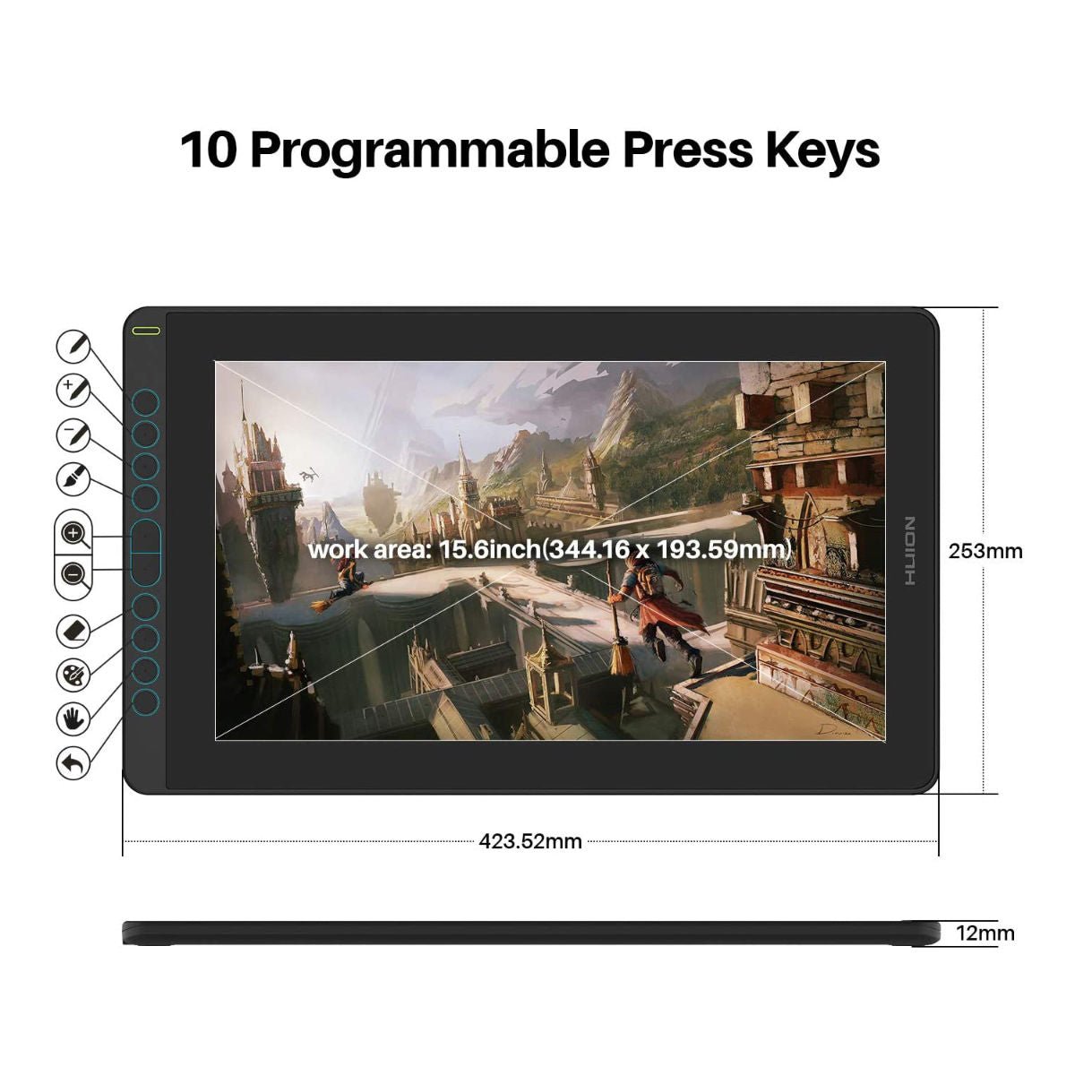Huion Kamvas 16 Graphic Display Tablet with 10 Express Keys - Graphic Tablets - alnabaa.com - النبع