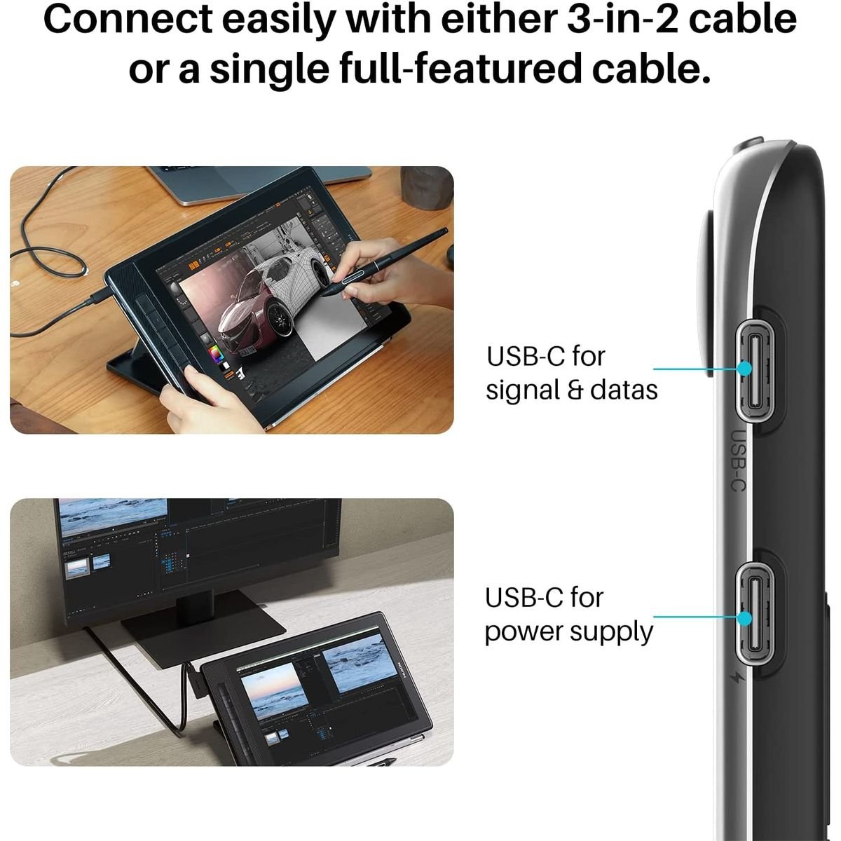 Huion Kamvas Pro 13 2.5K QHD Graphic Display Tablet with Stand - 13.3" - GT1302 - Graphic Tablets - alnabaa.com - النبع
