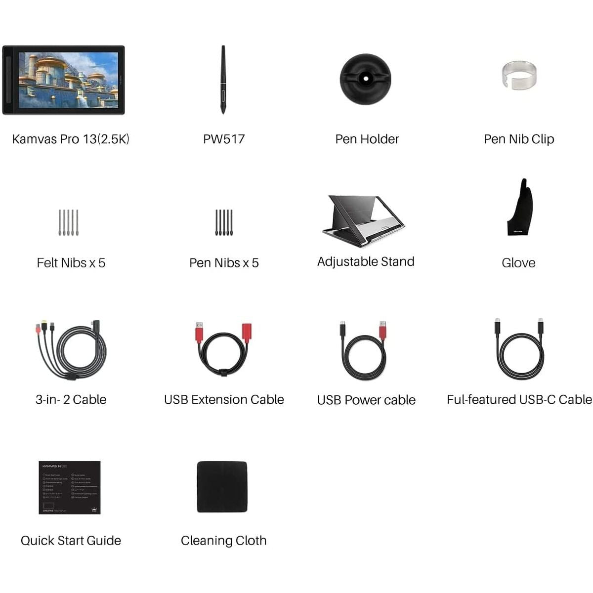 Huion Kamvas Pro 13 2.5K QHD Graphic Display Tablet with Stand - 13.3" - GT1302 - Graphic Tablets - alnabaa.com - النبع