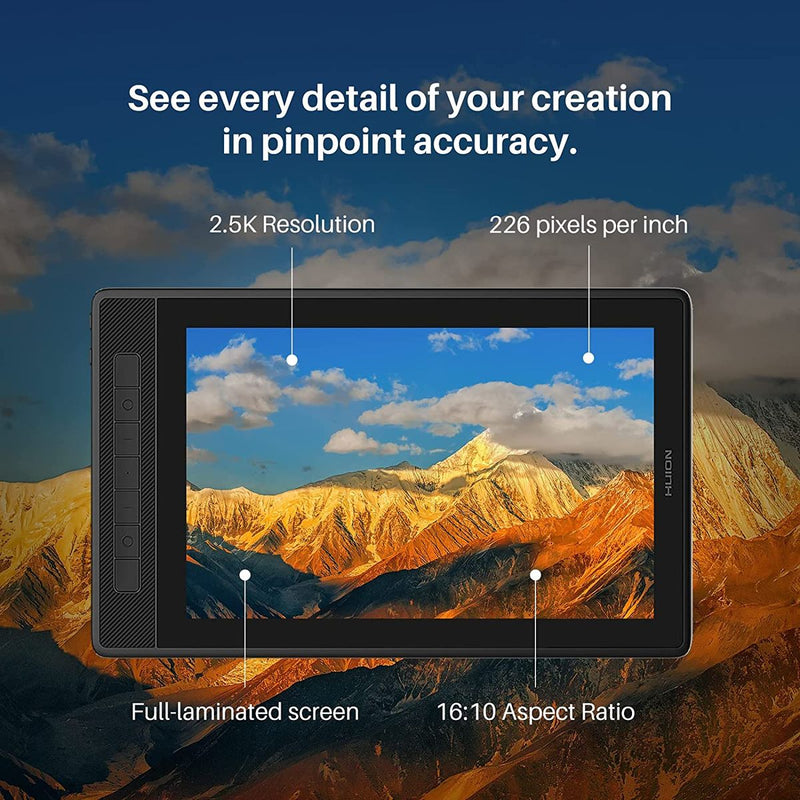 Huion Kamvas Pro 13 2.5K QHD Graphic Display Tablet with Stand - 13.3" - GT1302 - Graphic Tablets - alnabaa.com - النبع