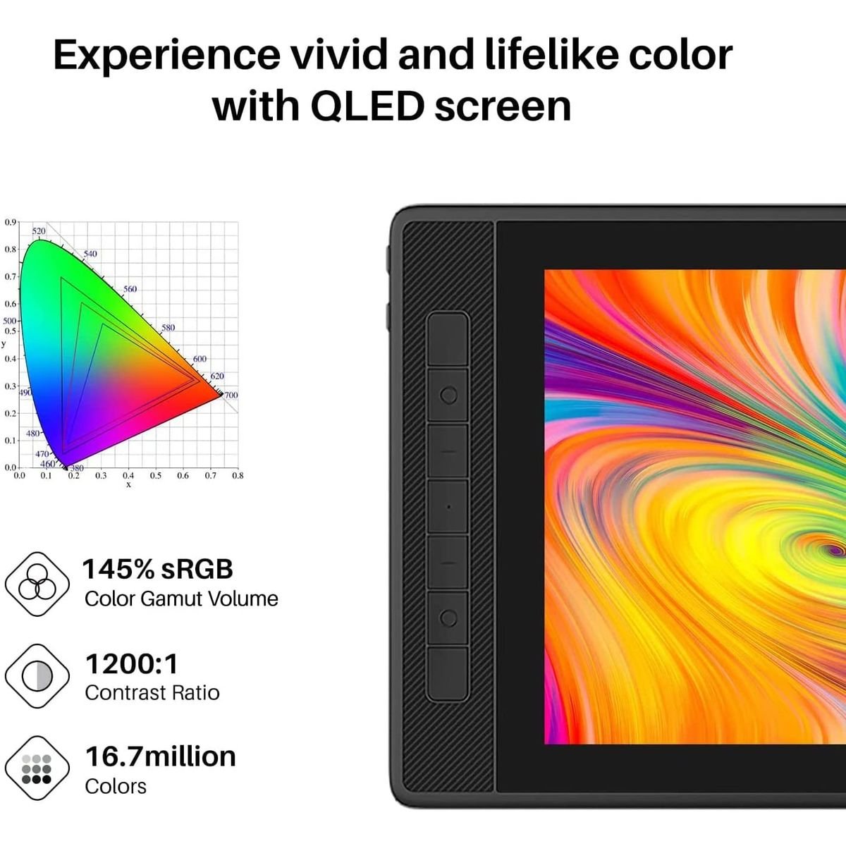 Huion Kamvas Pro 13 2.5K QHD Graphic Display Tablet with Stand - 13.3" - GT1302 - Graphic Tablets - alnabaa.com - النبع
