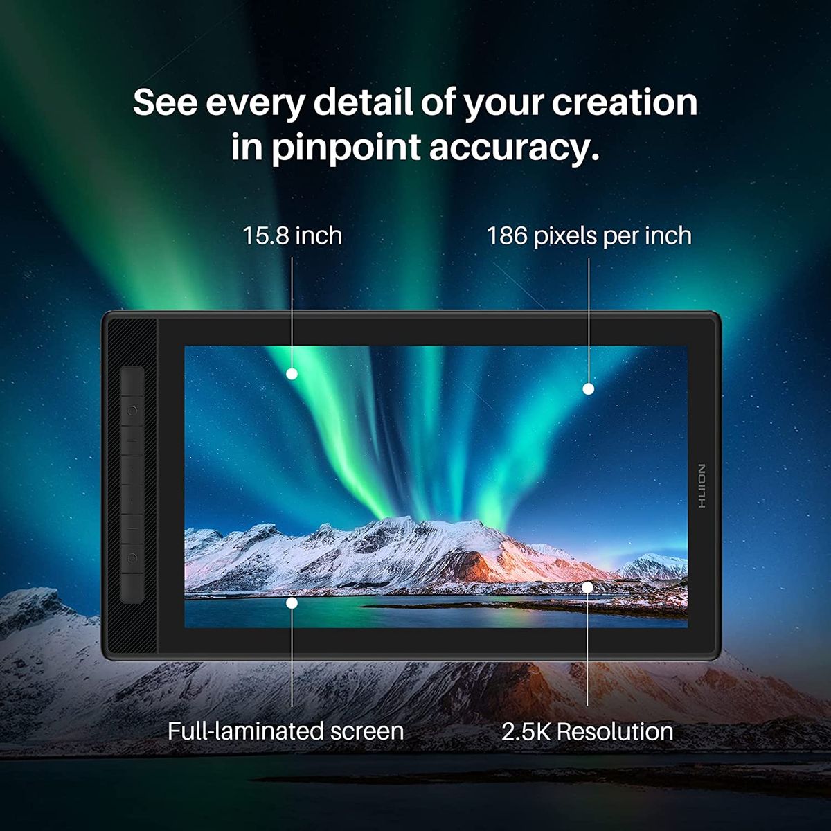 Huion Kamvas Pro 16 2.5K QHD IPS Pen Display Tablet with Stand - GT1602 - Graphic Tablets - alnabaa.com - النبع