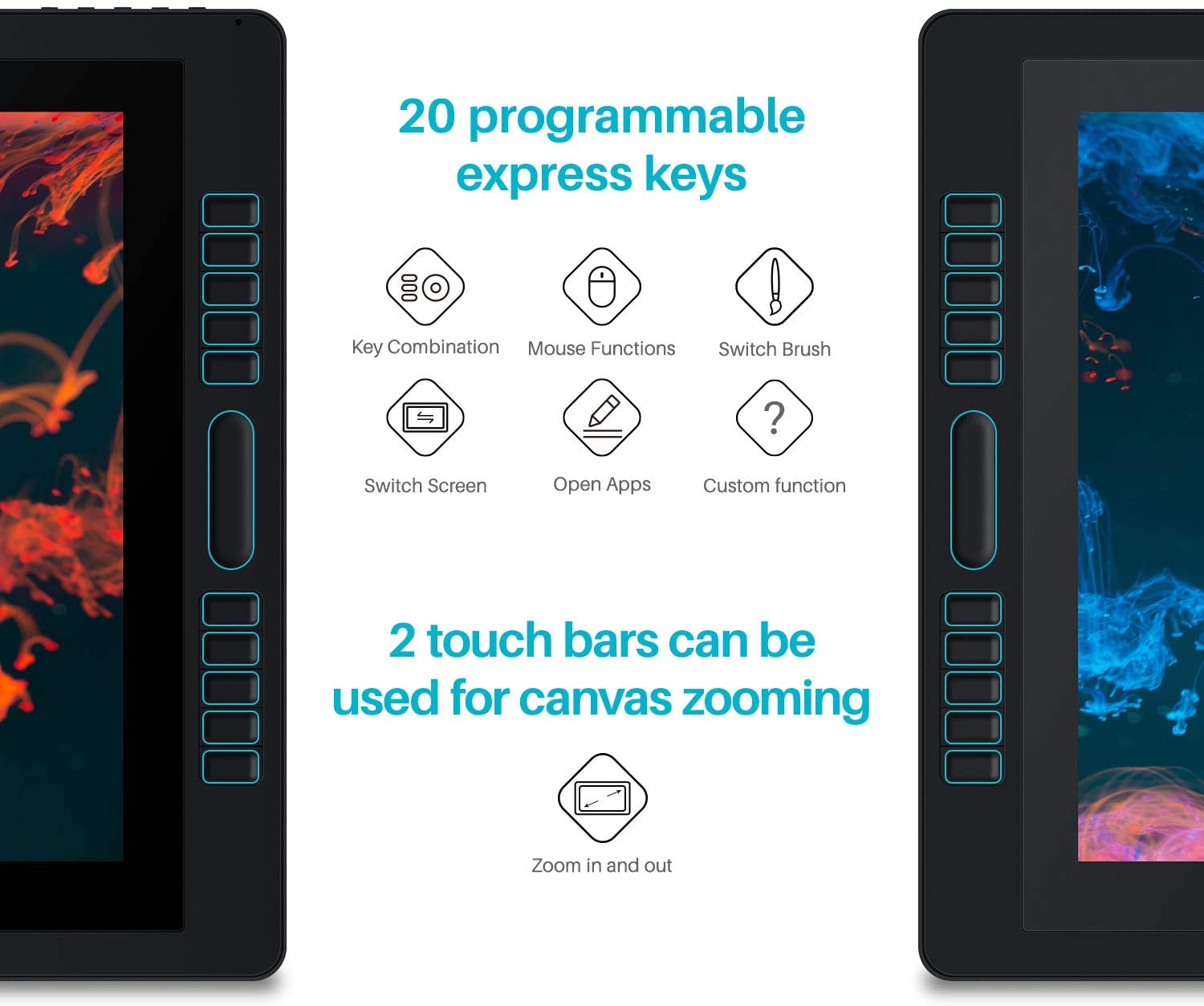 Huion Kamvas Pro 24 2.5K QHD Drawing Monitor with Stand - 23.8" - GT-240 - Graphic Tablets - alnabaa.com - النبع