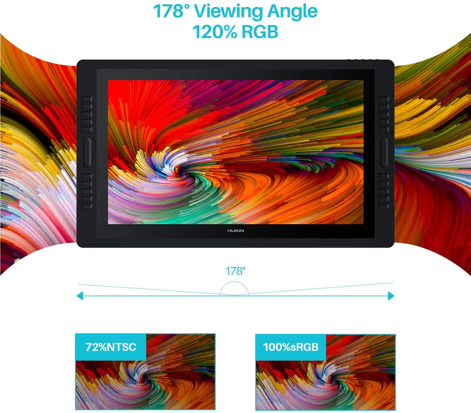 Huion Kamvas Pro 24 2.5K QHD Drawing Monitor with Stand - 23.8" - GT-240 - Graphic Tablets - alnabaa.com - النبع