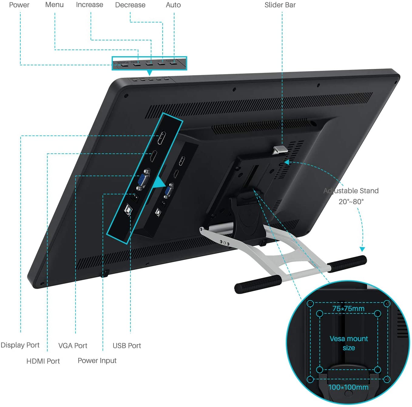 Huion Kamvas Pro 24 2.5K QHD Drawing Monitor with Stand - 23.8" - GT-240 - Graphic Tablets - alnabaa.com - النبع