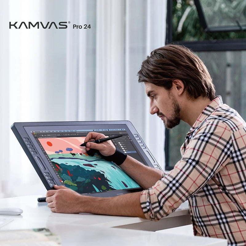 Huion Kamvas Pro 24 2.5K QHD Drawing Monitor with Stand - 23.8" - GT-240 - Graphic Tablets - alnabaa.com - النبع