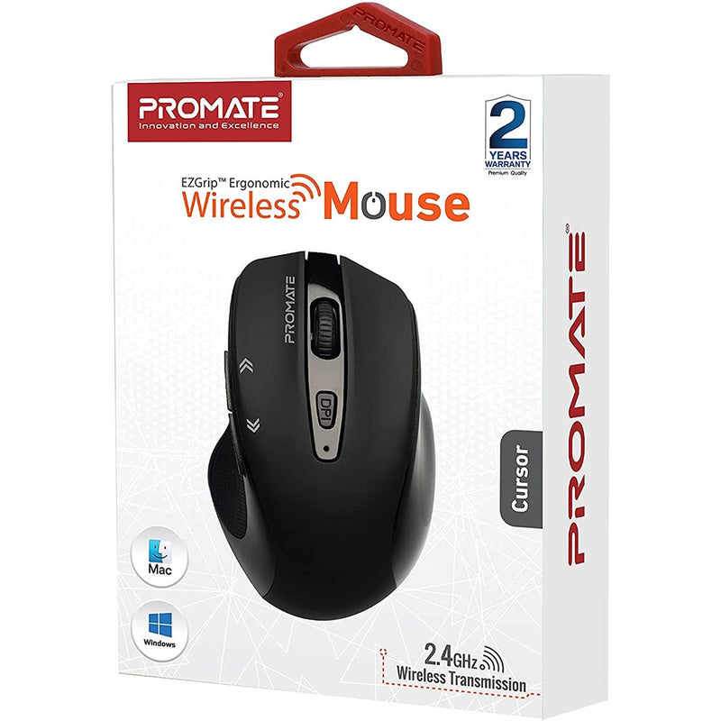 Promate Cursor Wireless Mouse 1600DPI Mouse with USB Nano Receiver