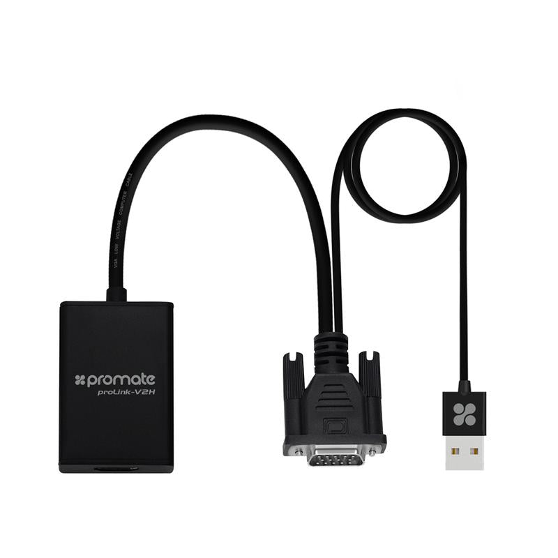 Promate VGA-to-HDMI Adaptor Kit with Audio Support ProLink-V2H
