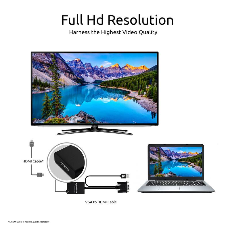 مجموعة محول بروميت VGA إلى HDMI مع دعم الصوت ProLink-V2H