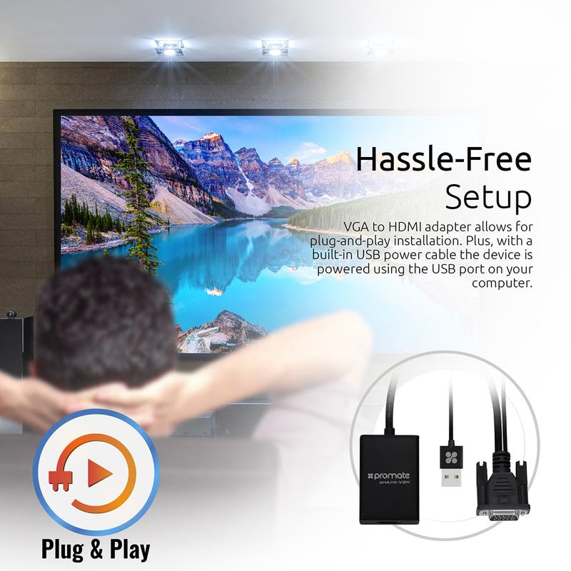 مجموعة محول بروميت VGA إلى HDMI مع دعم الصوت ProLink-V2H