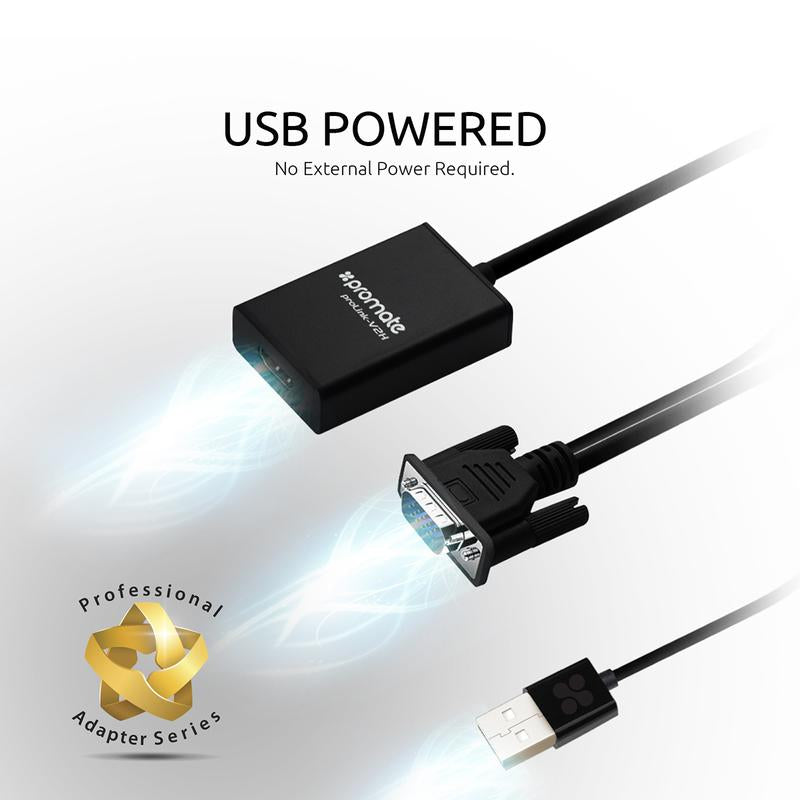 مجموعة محول بروميت VGA إلى HDMI مع دعم الصوت ProLink-V2H