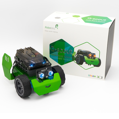 Robobloq STEM Robot Kit Q-Scout Educational Toy for Programming and Learning How to Code (65pcs)