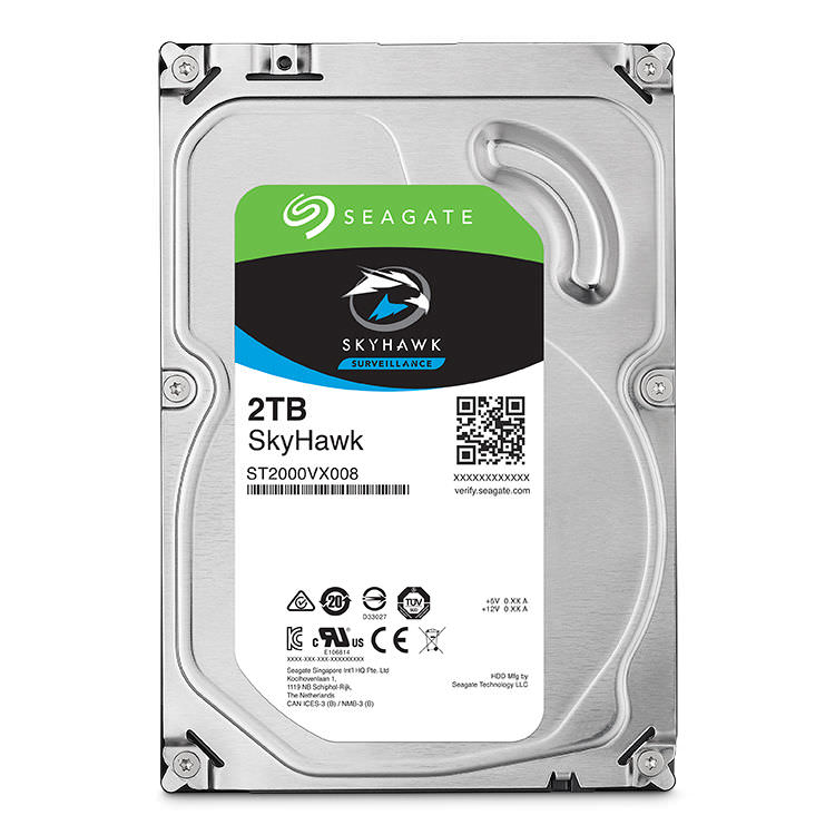 محرك أقراص ثابتة للمراقبة الداخلية Seagate SkyHawk مقاس 3.5 بوصة - سعة 2 تيرابايت