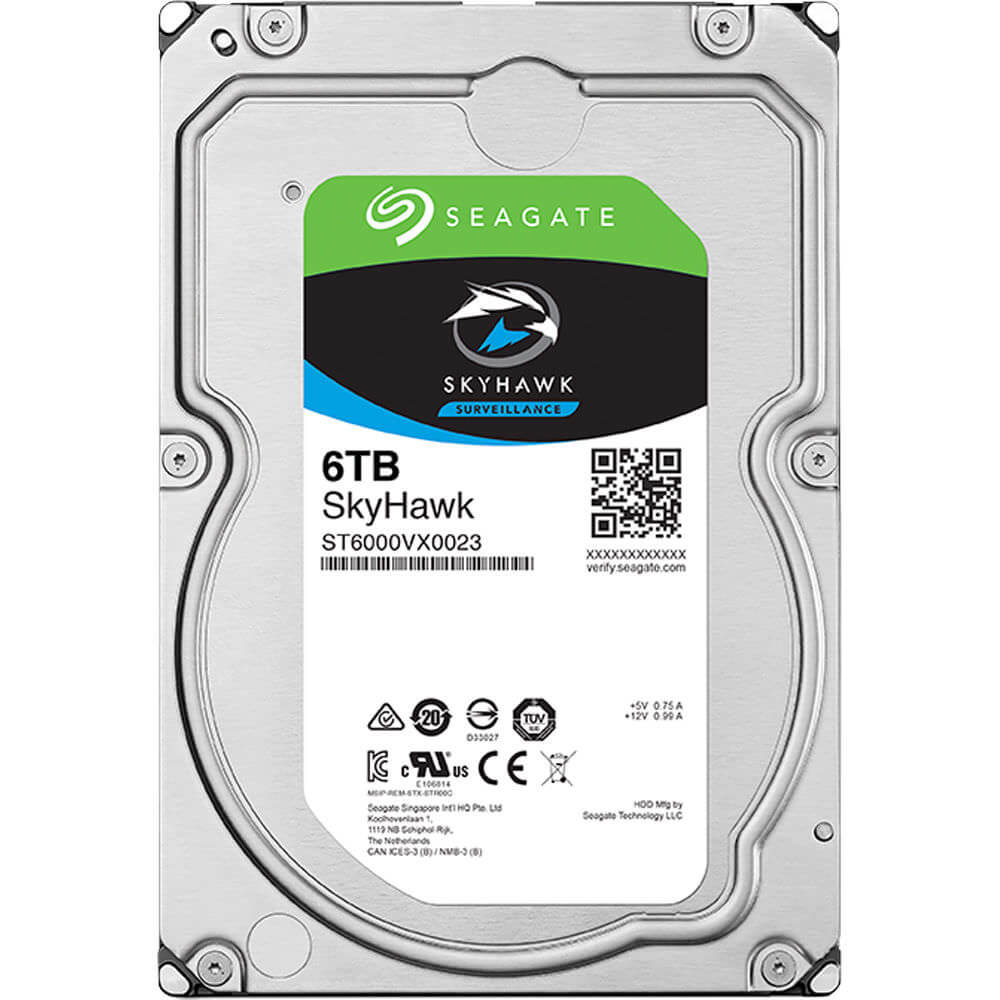 محرك الأقراص الصلبة للمراقبة الداخلية Seagate SkyHawk مقاس 3.5 بوصة - سعة 6 تيرابايت